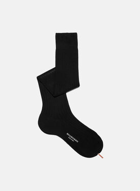 Scarosso Black Cotton Knee Socks Black - Calf ANDREALOAF