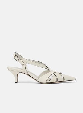 Scarosso Clio Off White Silver - Laminated Calf BLAZINGPUMP