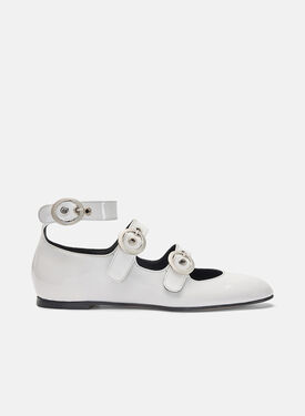 Scarosso Linda II White Patent Nude - Calf CARLABALL
