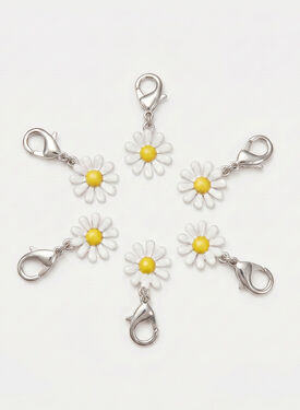 Flower Charms Scarosso: White & Yellow - Nickel Flower Charms Scarosso: White & Yellow - Nickel CHARMACCE