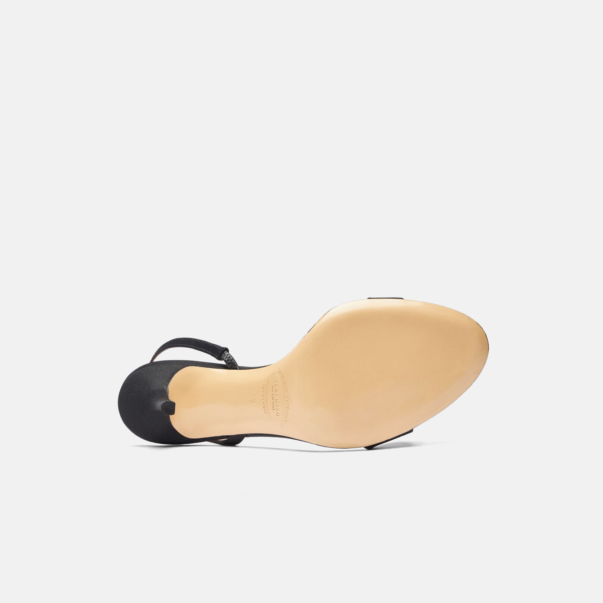 Scarosso Paula Black Satin Black - Silk PAULASAND