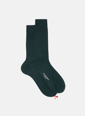 Scarosso Dark Green Cotton Calf Socks Navy - Cotton CALFCOTTSOCK