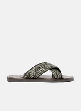 Ettore Khaki Raffia Scarosso: Khaki - Raffia ETTORESAND