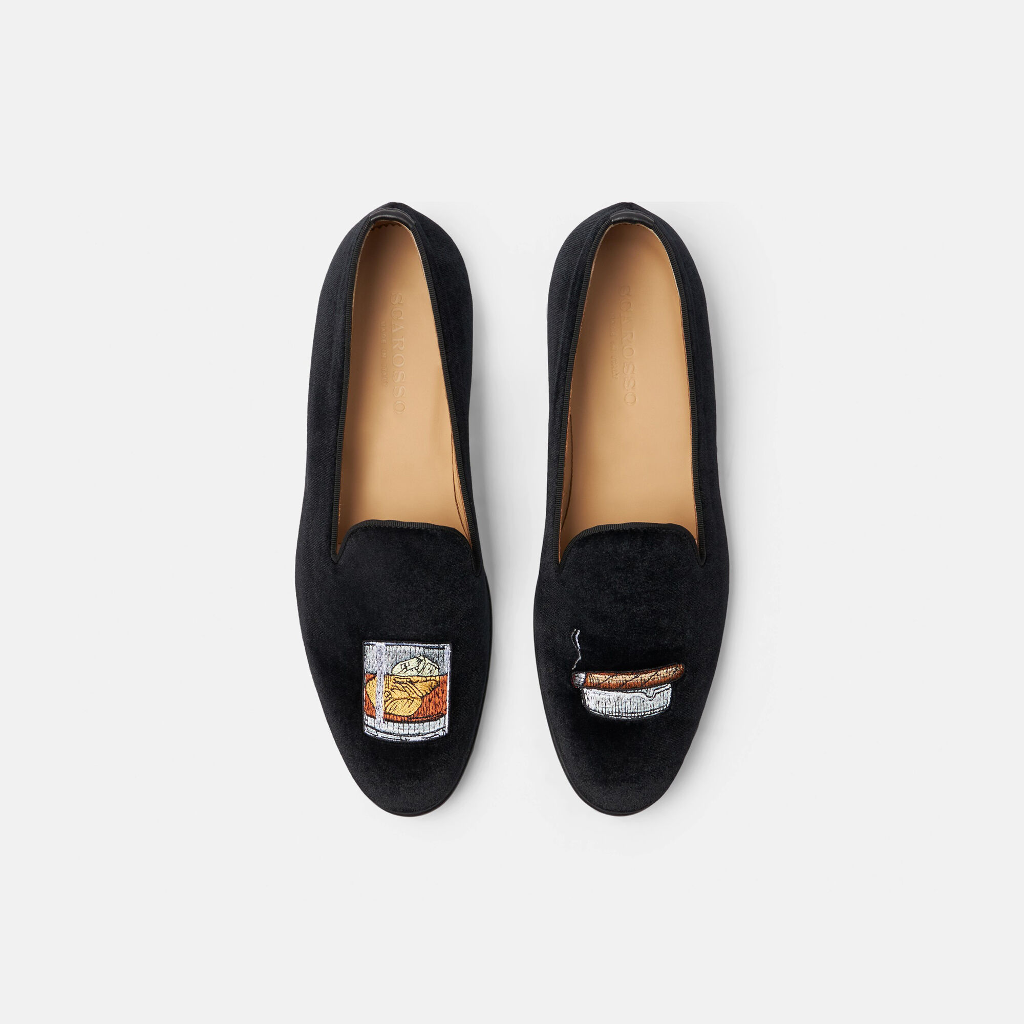 Scarosso Tom Noir Velours Noir - Velours TOMSLIP