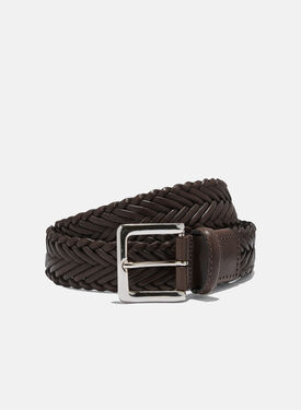 Scarosso Brown Woven Belt Brown Calf CLASSICBELT