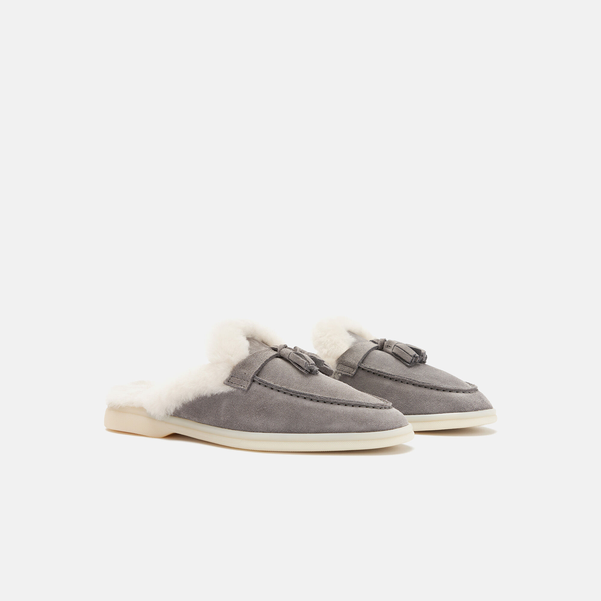 Scarosso Lucrezia Fur Grey Suede Grey - Suede Fur LUCREZIAMULE