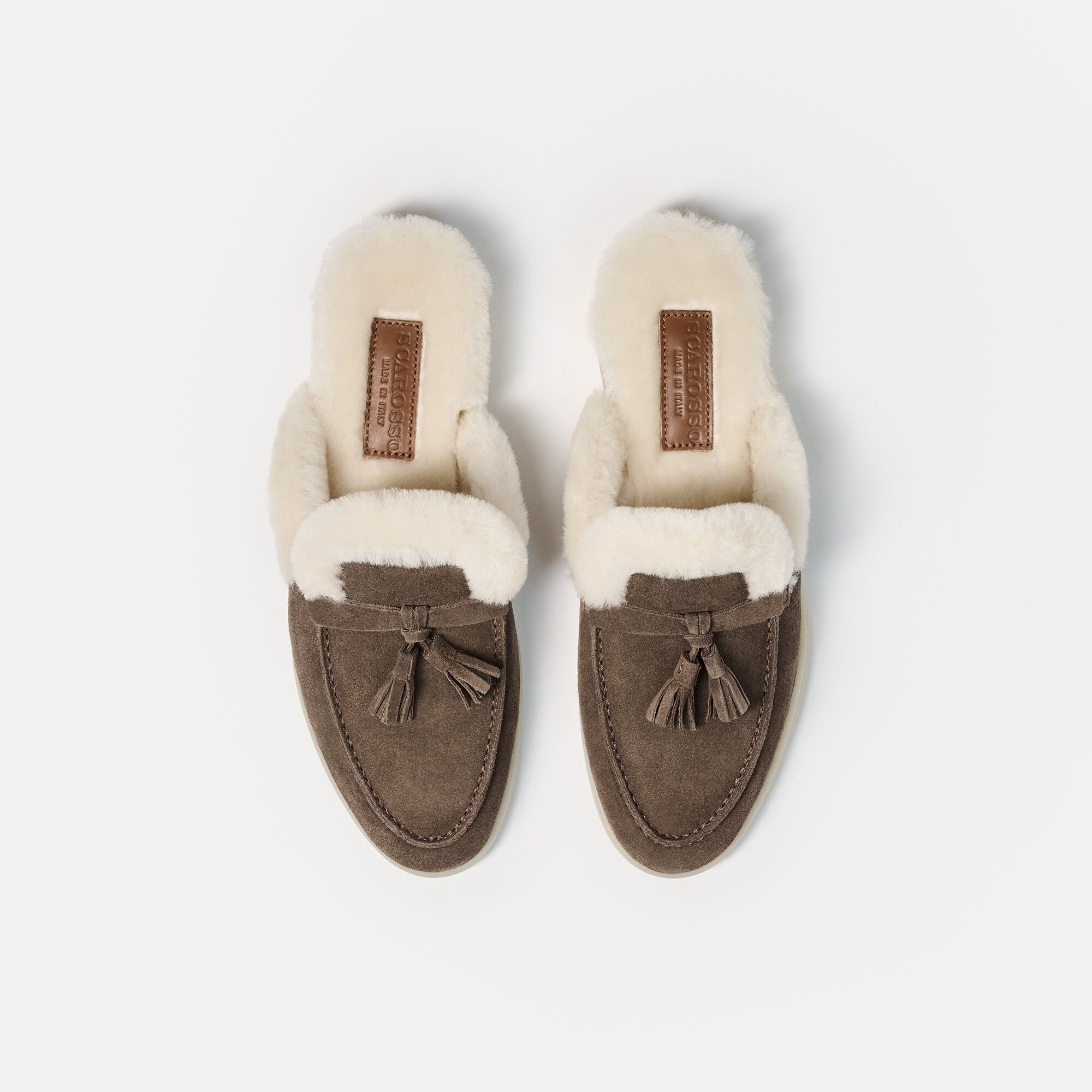 Scarosso Lucrezia Fur Deep Taupe Deep Taupe - Suede Fur LUCREZIAMULE