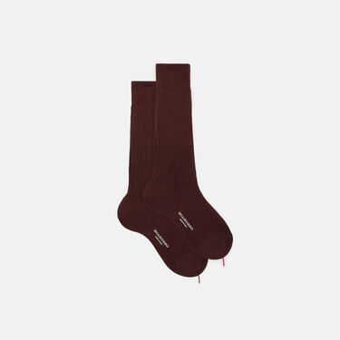 Scarosso Burgundy Cotton Calf Socks Burgundy - Cotton CALFCOTTSOCK