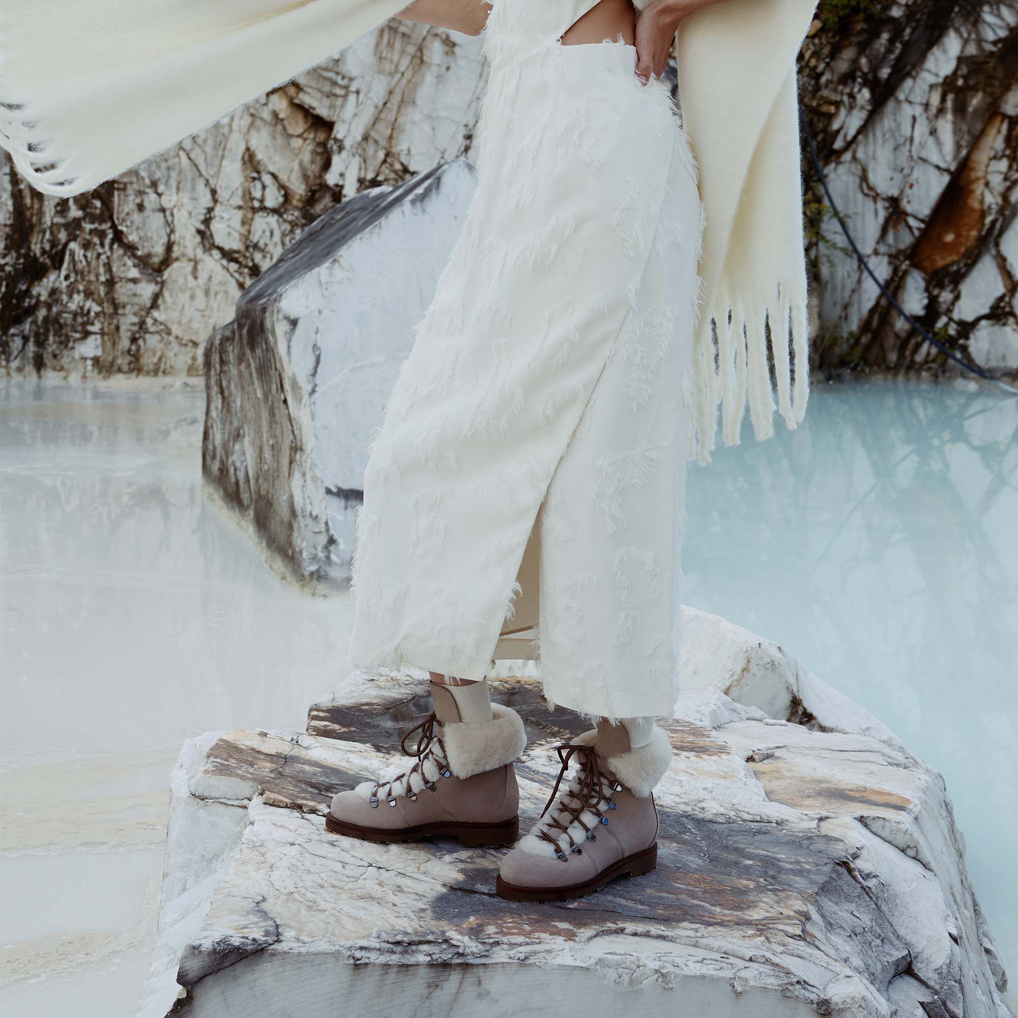 Scarosso Kat Fur Gris Daim Gris - Daim KATBOOT