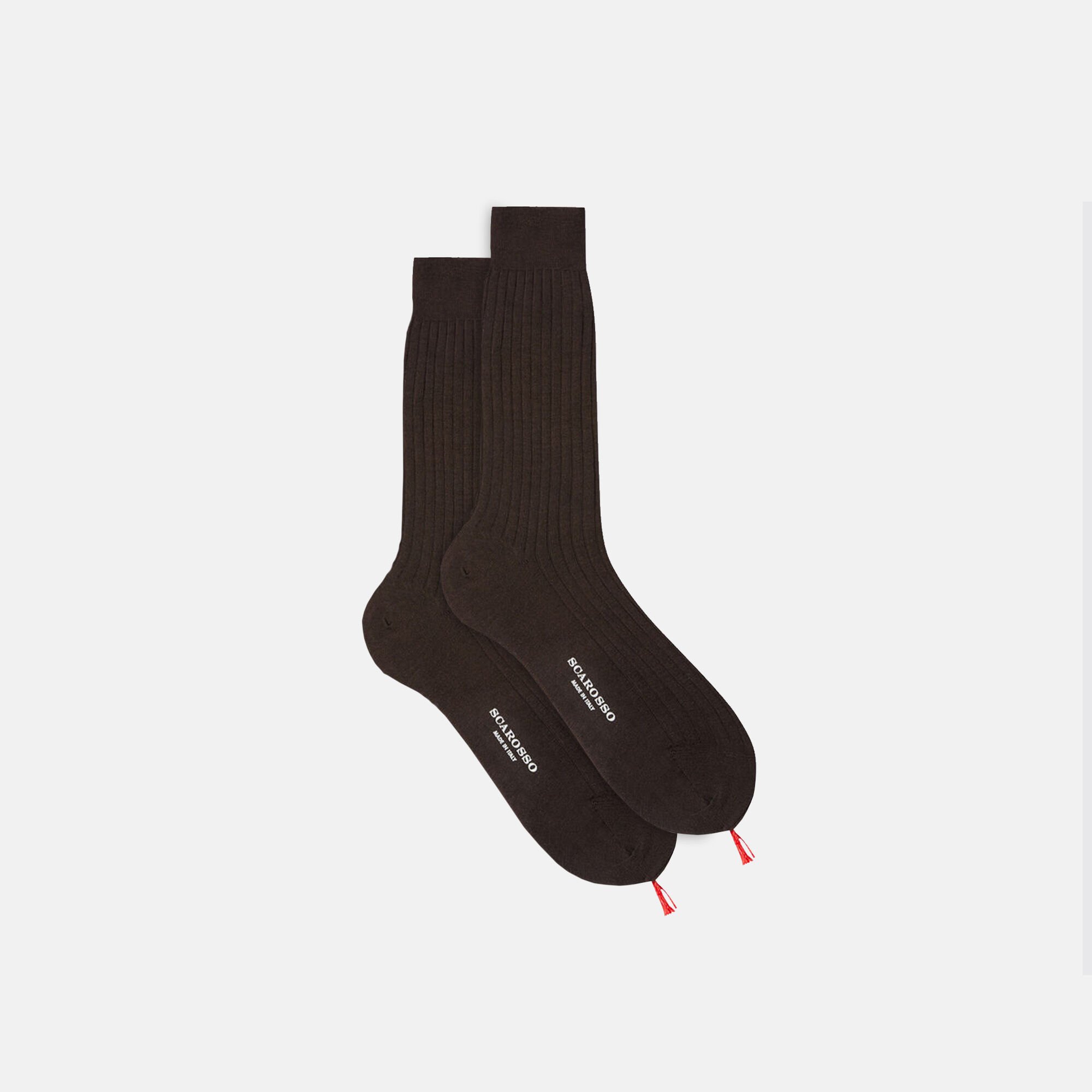 Scarosso Wadenstrümpfe Dunkelbraun Baumwolle Braun - Baumwolle CALFCOTTSOCK
