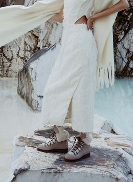 Kat Fur Grau Veloursleder Scarosso: Grau - Veloursleder KATBOOT