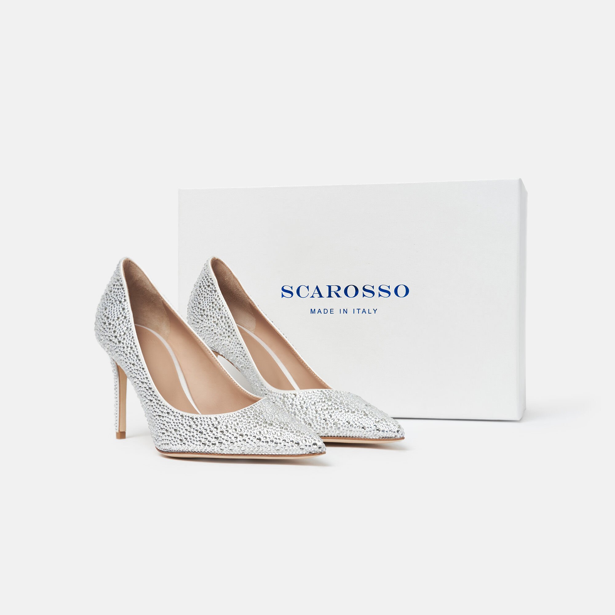 Scarosso Greta Cristal Satin Blanc - Soie GRETAPUMP