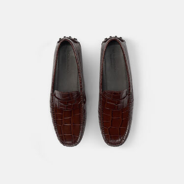 Scarosso Michael Brown Crocodile Brown - Crocodile-Print Calf MICHAELDRIV