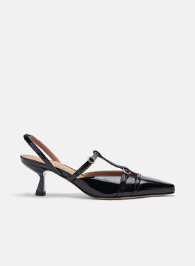 Scarosso Selena Black Patent Silver - Laminated Calf BLAZINGPUMP