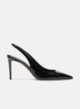Scarosso Sutton Black Patent Silver - Laminated Calf BLAZINGPUMP