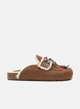 Scarosso Gita Dunkelbeige Dunkelbeige - Veloursleder GITAMULE