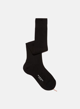 Scarosso Black Wool Knee Socks Black - Calf ANDREALOAF