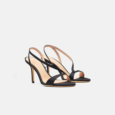 Scarosso Paula Black Satin Black - Silk PAULASAND
