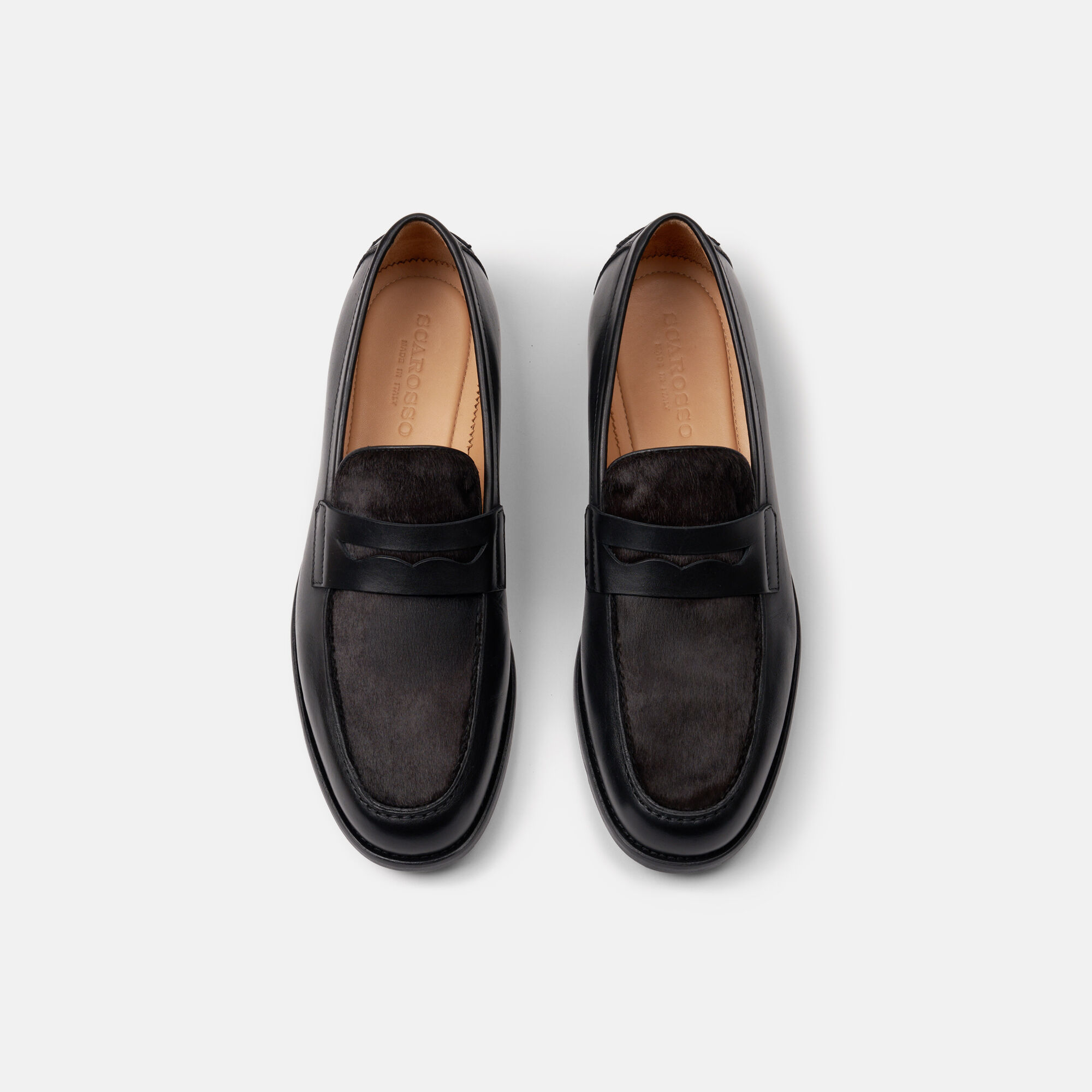 Scarosso Aaron Black Pony Black - Calf AARONLOAF