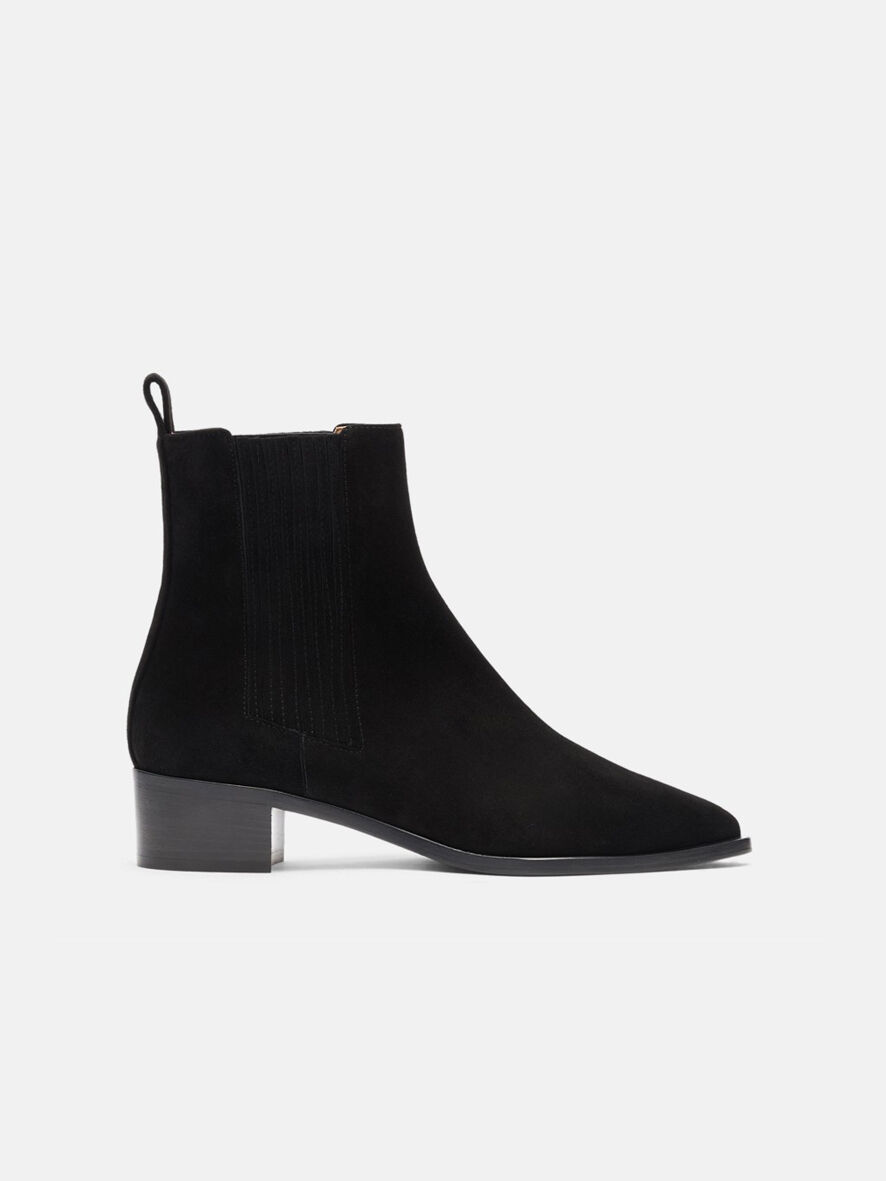 ショートブーツ・ブーティ SCAROSSO FW21 Olivia Nera Scamosciata (OLIVIACHELBLASUED) Olivia Black Chelsea Boots for Women | Scarosso®