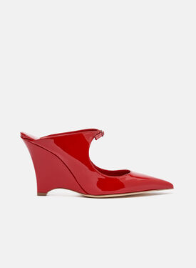 Scarosso Marta II Red Patent Silver - Laminated Calf BLAZINGPUMP