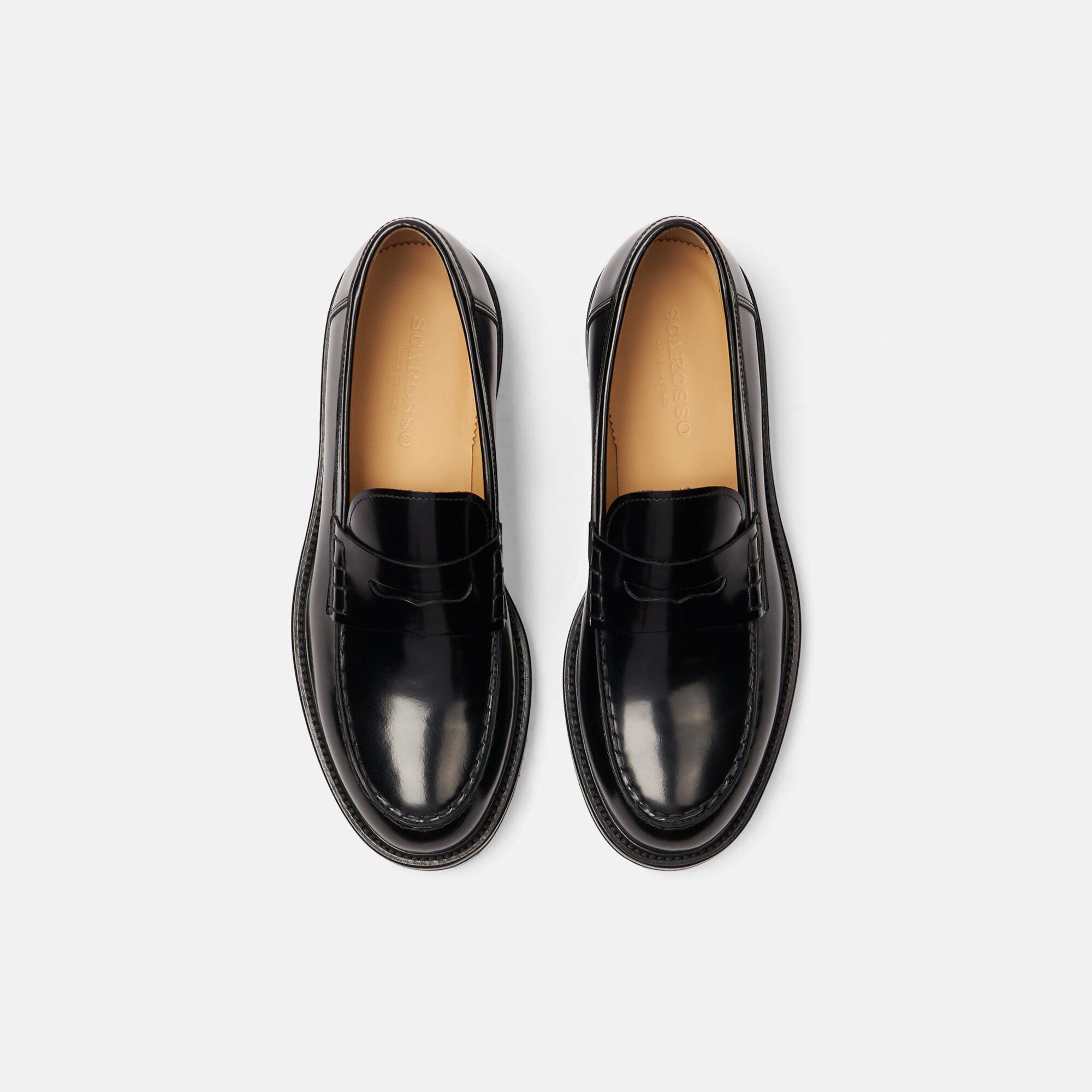 Scarosso Milo Black Bright Black - Brushed Calf MILOLOAF