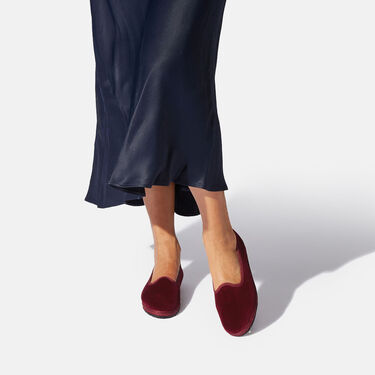 Scarosso Valentina Burgundy Velvet Burgundy - velvet VALENTINASLIP