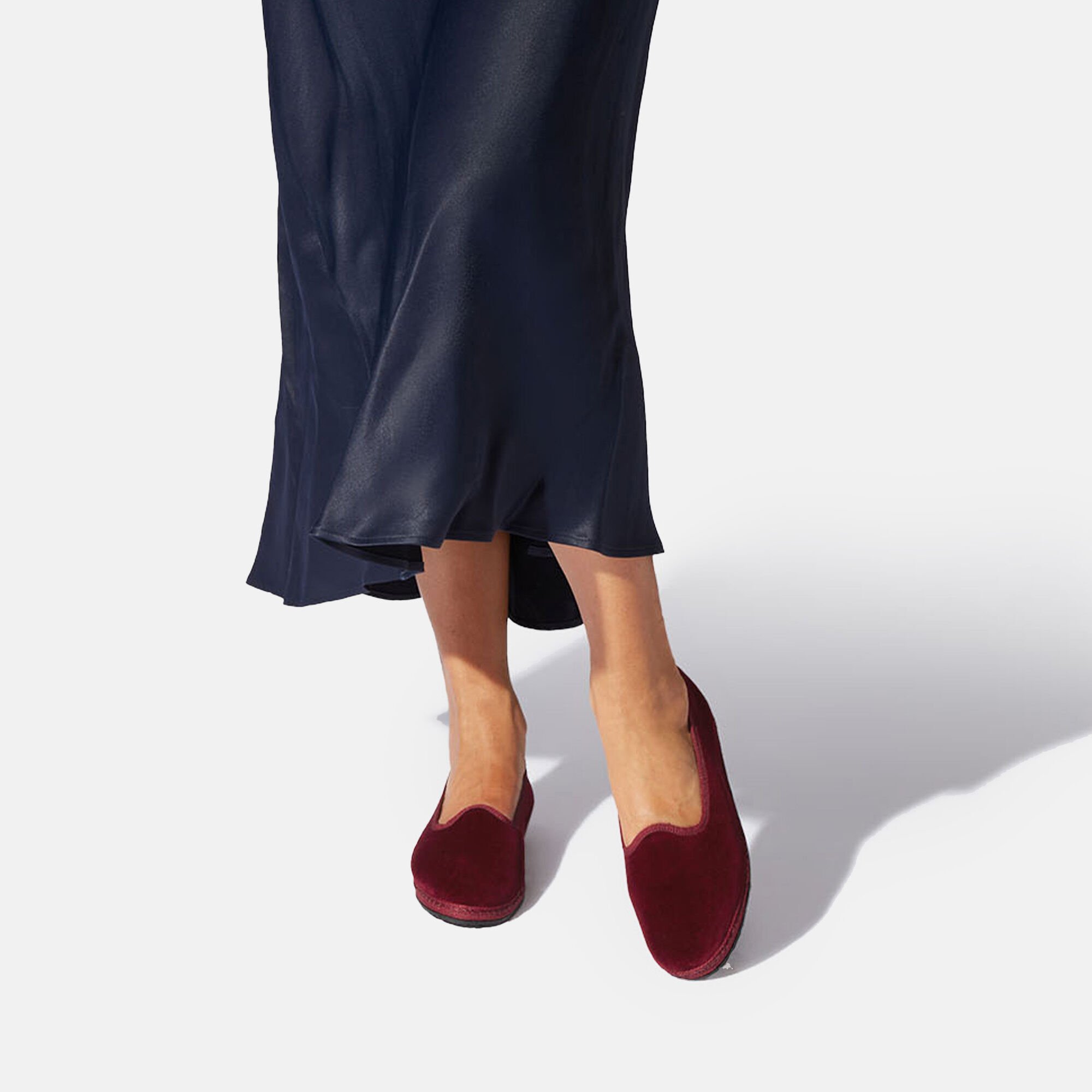 Scarosso Valentina Burgundy Velvet Burgundy - velvet VALENTINASLIP