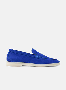 Scarosso Ludovica Electric Blue Suede Deep Taupe - Suede LUDOVICALOAF