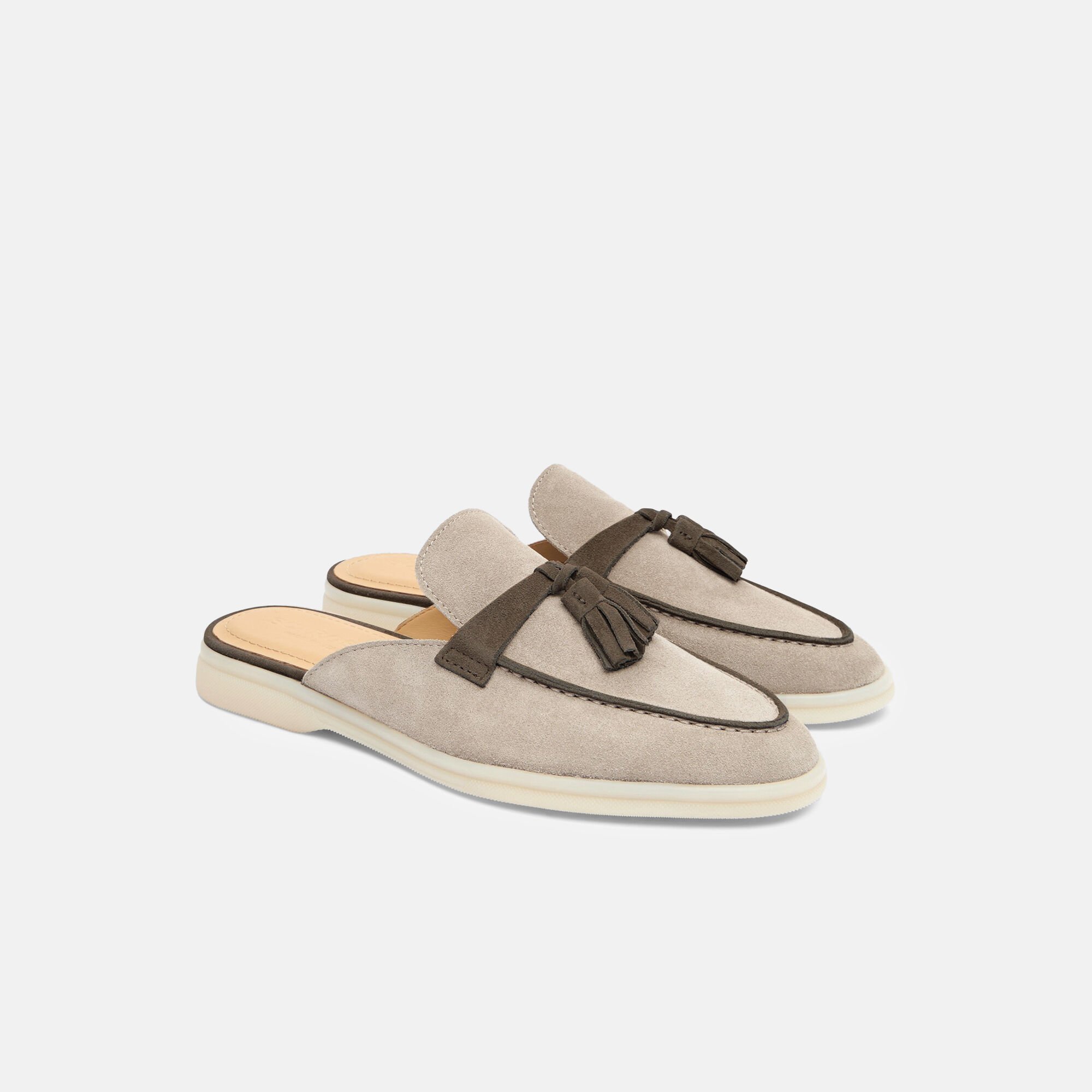 Scarosso Lucrezia Sand & Deep Taupe Veloursleder Sand & Deep Taupe - Veloursleder LUCREZIAMULE