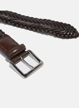 Brown Woven Belt Scarosso: Brown Calf BRAIDEDBELT