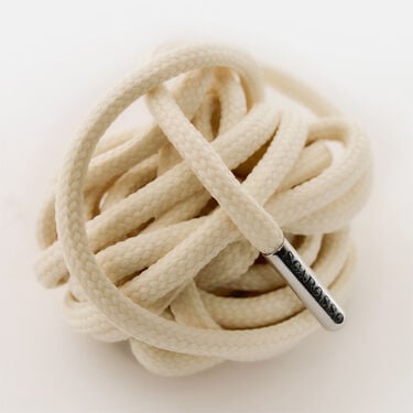 Off White Laces Scarosso: Off White - Cotton SHOEWSLACE