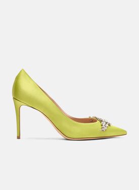 Scarosso Greta Lime Satin Turquoise - Suede LUDOVICALOAF