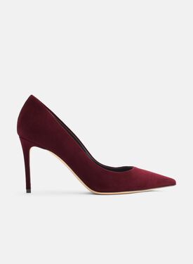 Scarosso Gigi Burgundy Suede Nude - Calf MIRANDAPUMP