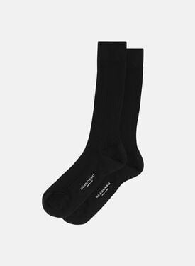 Scarosso Black Lisle Socks Black - Cotton LISLCOTTSOCK