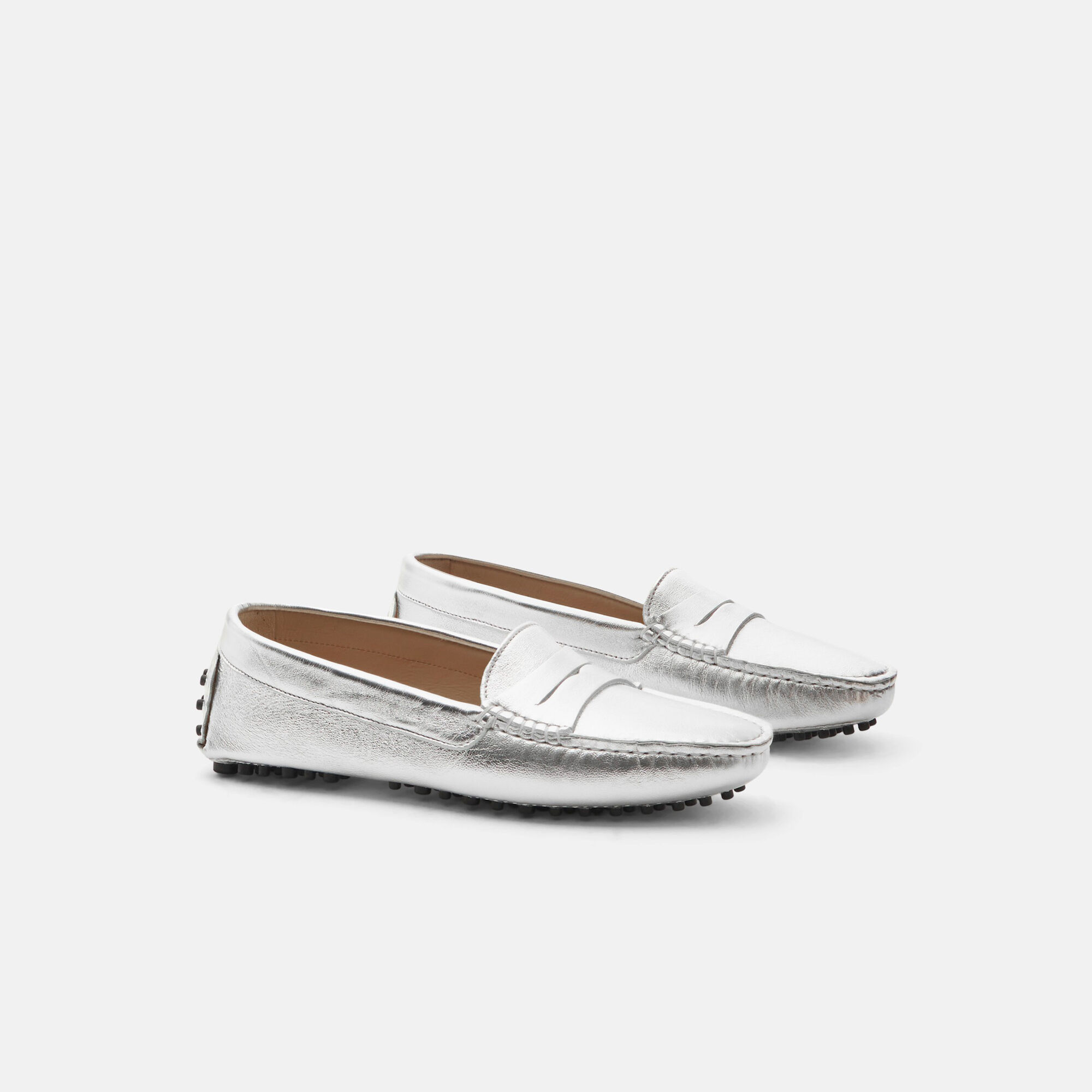 Scarosso Ashley Silver Silver - Calf ASHLEYDRIV