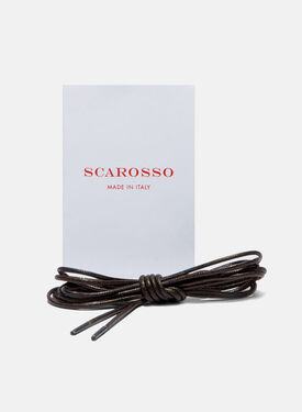 Scarosso Round Brown Laces Black SHOELACE
