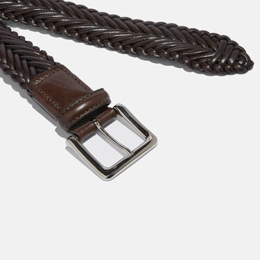 Scarosso Brown Woven Belt Brown Calf BRAIDEDBELT