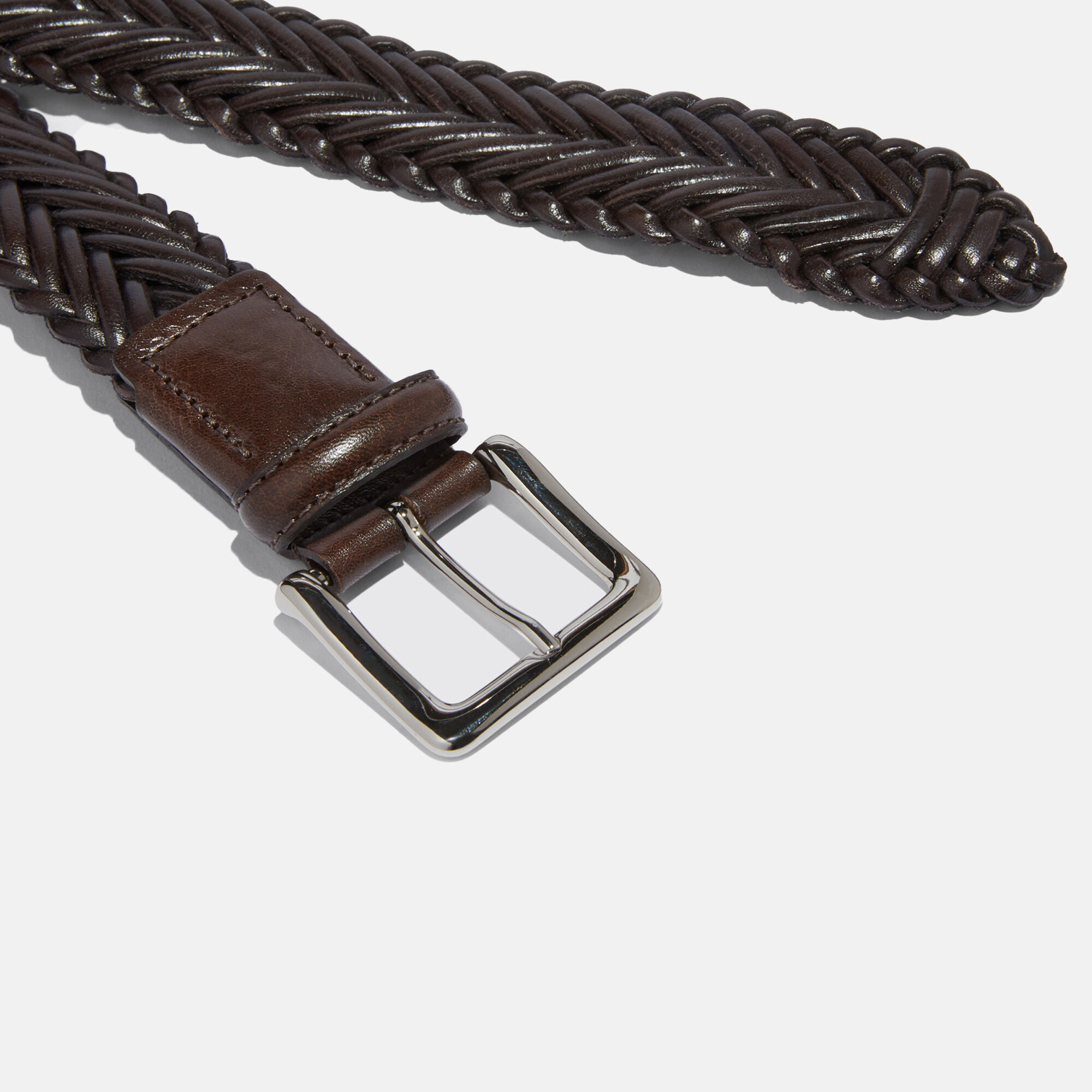 Scarosso Brown Woven Belt Brown Calf BRAIDEDBELT