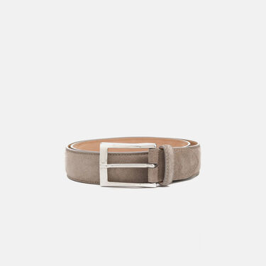 Scarosso Gürtel Grau klassisch taupe - Veloursleder CLASSICBELT