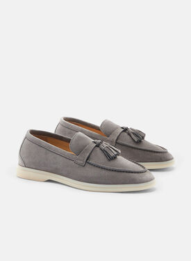 Leandra Grau Veloursleder Scarosso: Grau - Veloursleder LEANDRALOAF