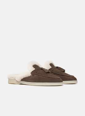 Lucrezia Fur Deep Taupe Scarosso: Deep Taupe - Suede Fur LUCREZIAMULE