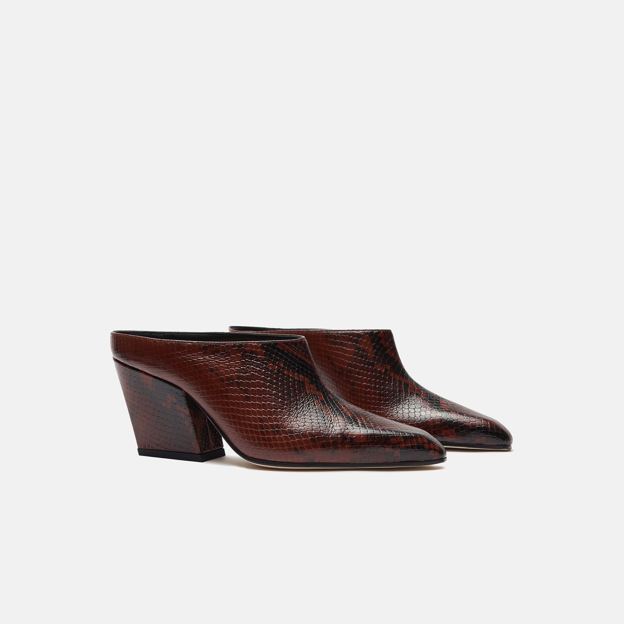 Scarosso Holly Serpent Marron Marron - Veau imprimé serpent HOLLYMULE