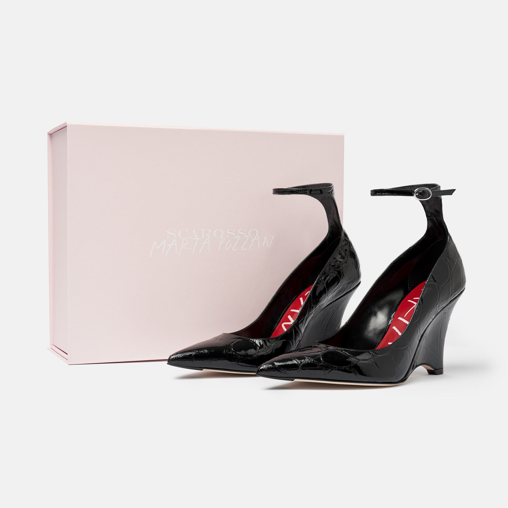 Scarosso Marta III Black Croco Black - Croco-Printed Calf MARTAIIIPUMP