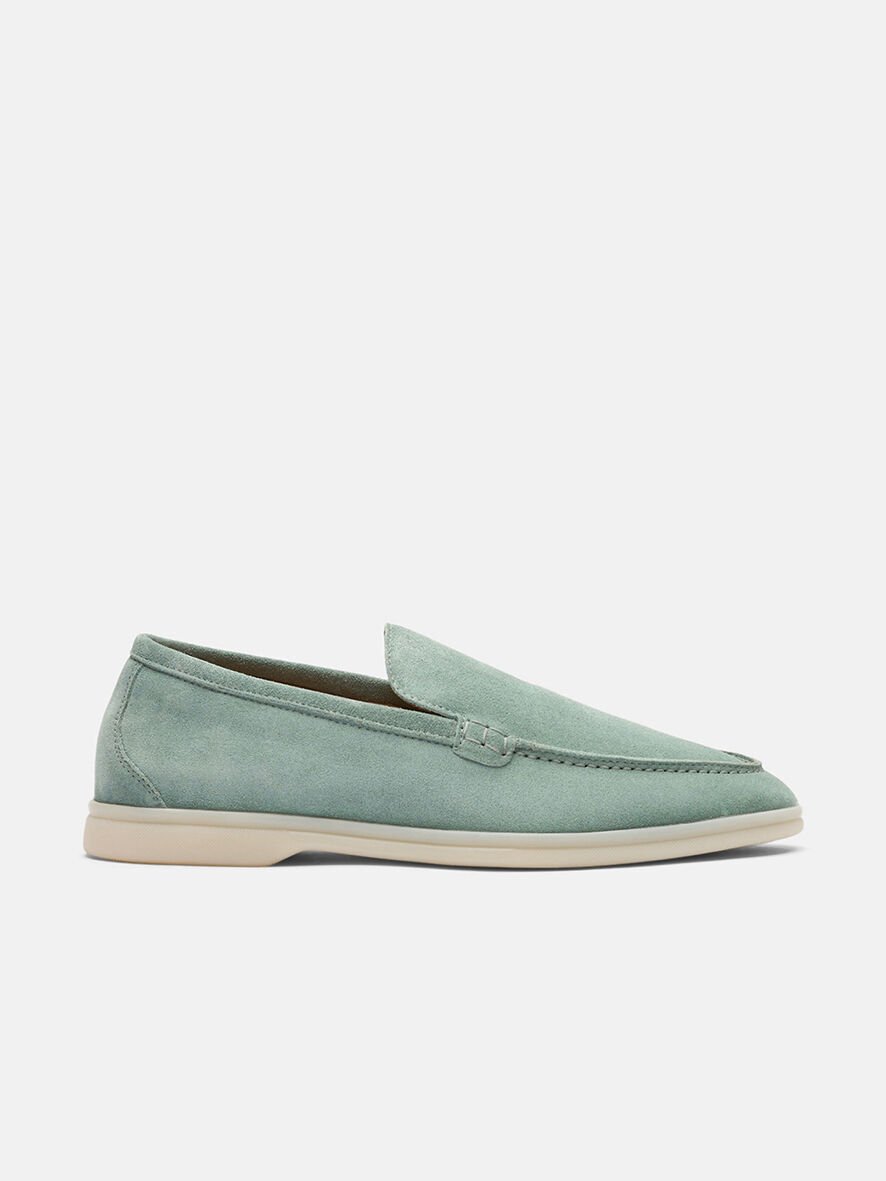 ローファー・オックスフォード SCAROSSO FW23 Nele Green Suede (NELELOAFGRESUED) Ludovico Sage Suede Loafers for Men | Scarosso®