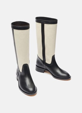 Tess Black Canvas Scarosso: Black - Calf TESSBOOT