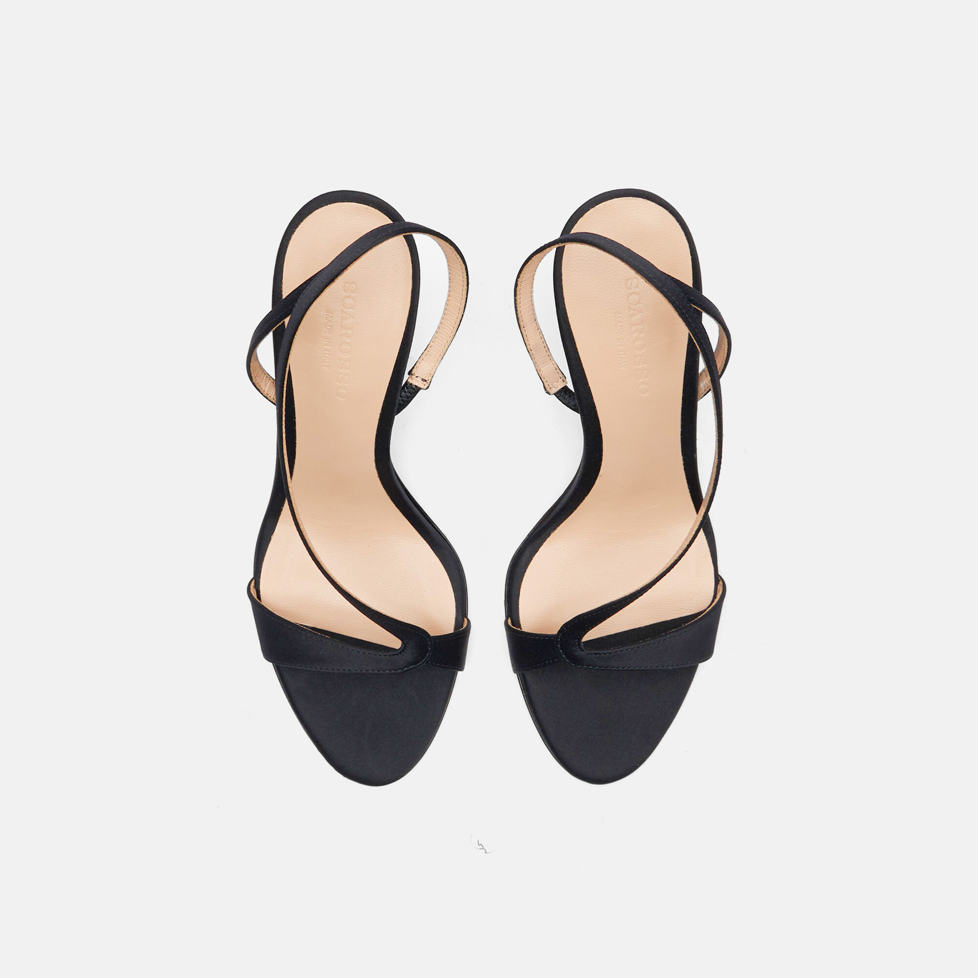 Scarosso Paula Black Satin Black - Silk PAULASAND