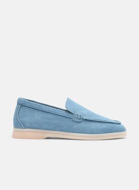 Scarosso Ludovica Girl Light Blue Denim Beige - Suede LUDOVICAKLOAF