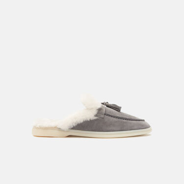 Scarosso Lucrezia Fur Grey Suede Grey - Suede Fur LUCREZIAMULE