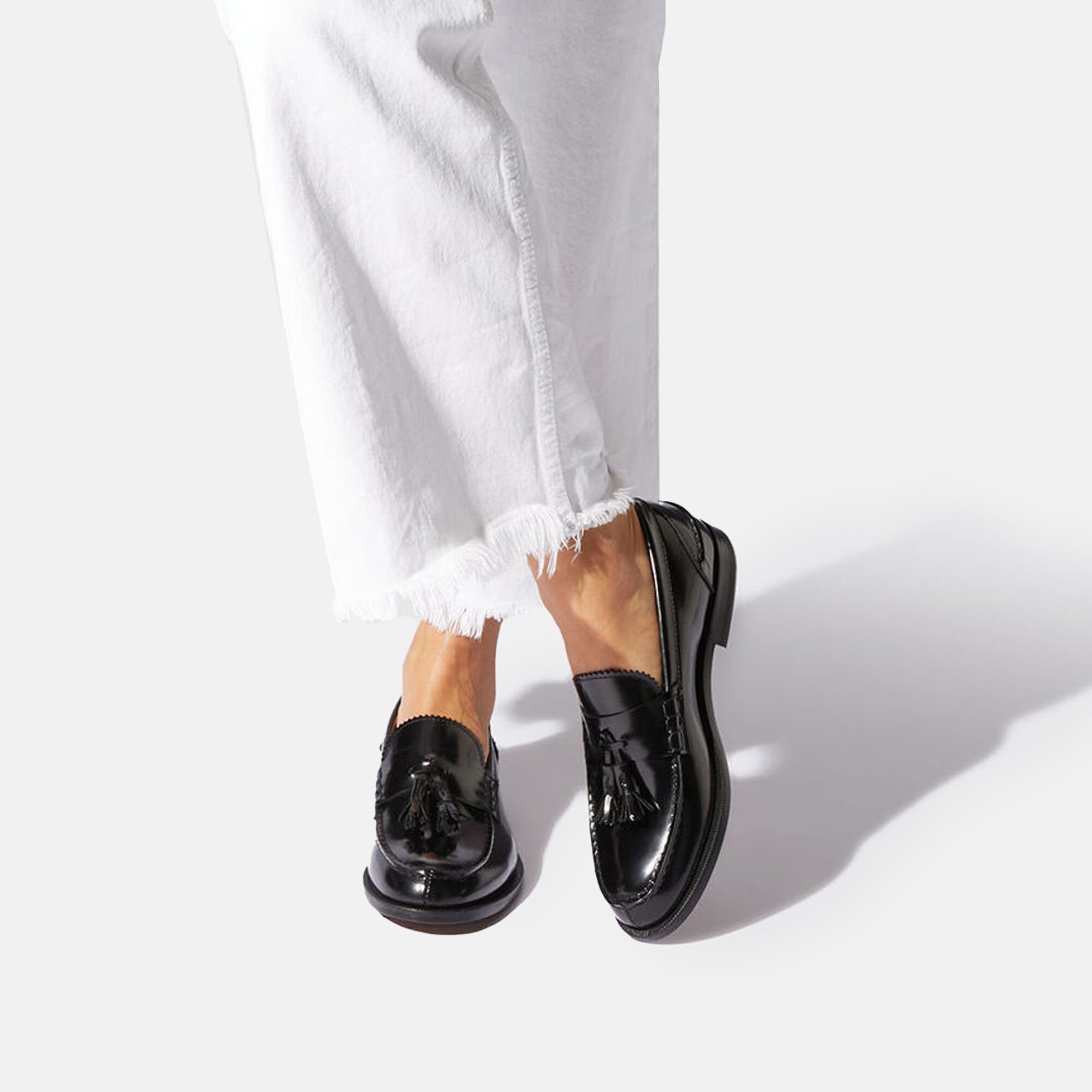 Scarosso Ralphine Black Bright Black - Brushed Calf RALPHINELOAF
